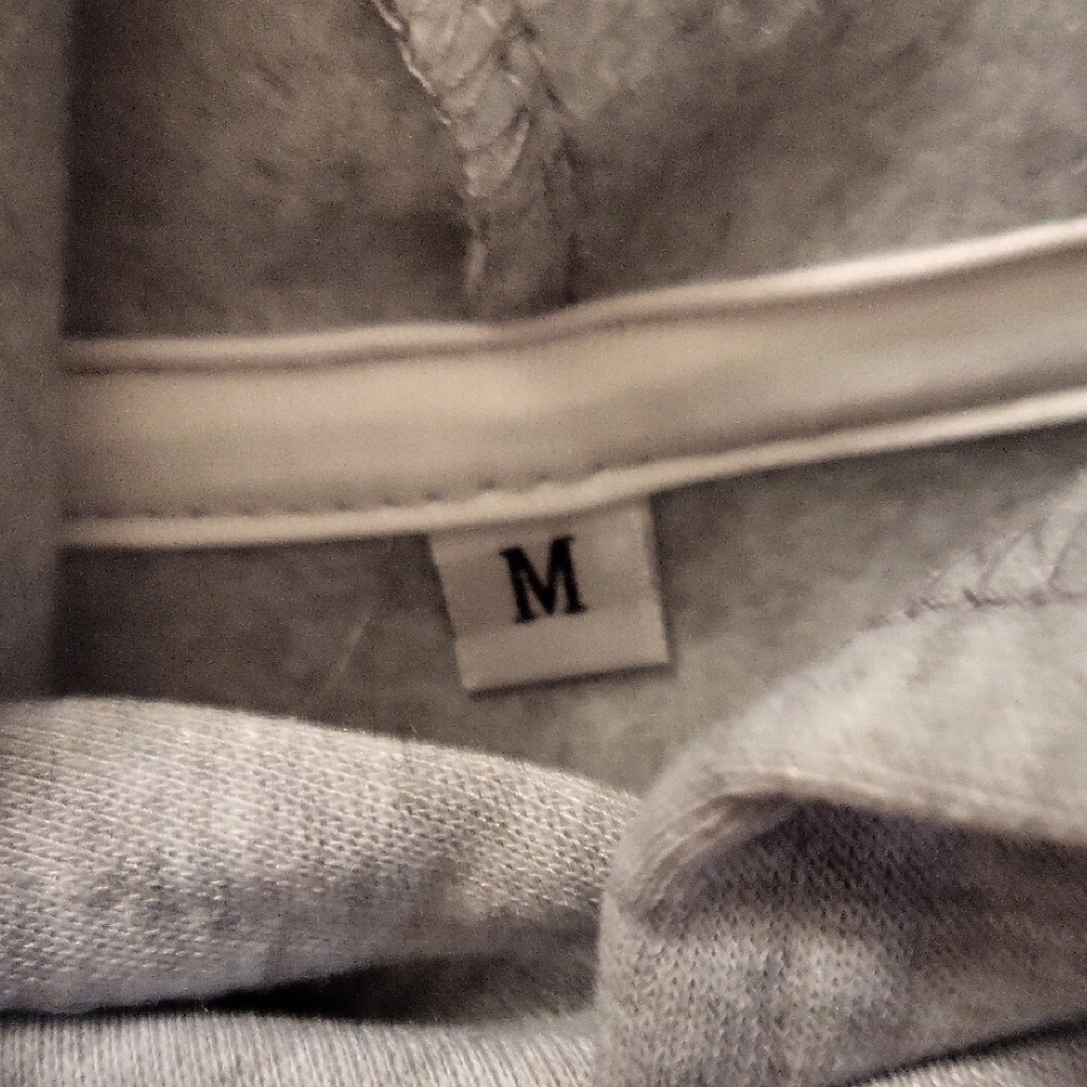Mens Medium Gray Hoodie with Bold Black Text. Its Almost A Large. Brand New - Picture 4 of 4